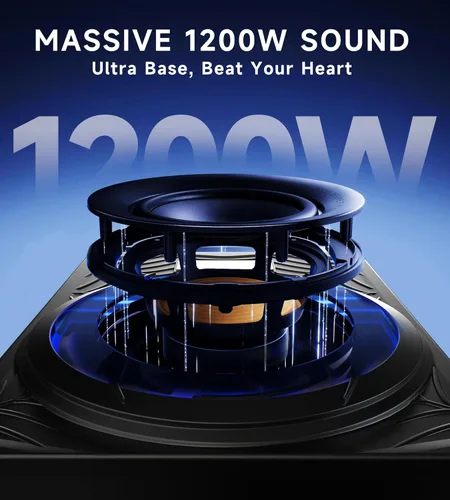 Miniatura 3 de Subwoofer RGB de 1200W, Subwoofer de Coche Delgado Bajo el Asiento y Paquete de Amplificador con Luz RGB Sincronizada con el Ritmo, Control