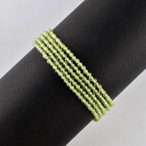 Miniatura 4 de Pulsera de piedras preciosas naturales, cuentas microfacetadas de 5 hebras, piedra energética, cristales curativos, chapado en plata, ajustable