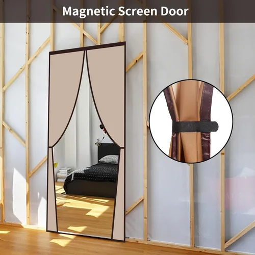 Miniatura 2 de Cortina de puerta con aislamiento magnético, cubierta térmica para puerta, cierre automático, puerta de privacidad de cierre automático para aire