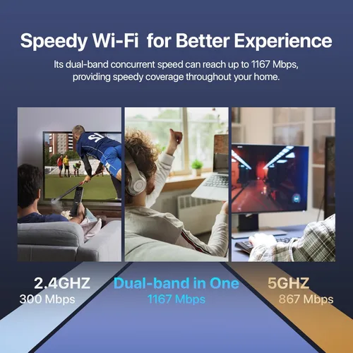 Miniatura 3 de Tenda Enrutador WiFi Gigabit AC1200 - Enrutador de Internet Inalámbrico de Alta Velocidad de Banda Dual, 3 Puertos Gigabit WAN/LAN, 4 Antenas