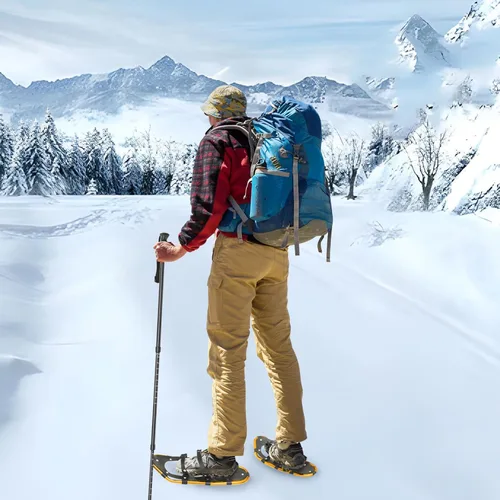 Miniatura 2 de Raquetas de nieve de 21/25 pulgadas con bastones de senderismo ajustables, juego de raquetas de nieve de aluminio ligero para hombres, mujeres