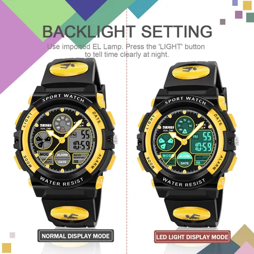 Miniatura 4 de ATIMO Reloj impermeable multifunción LED para niños - Regalos para niños Amarillo