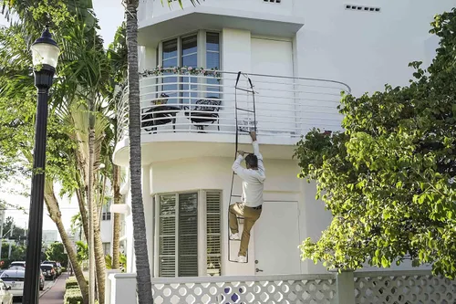 Miniatura 2 de Escalera de escape de incendios reutilizable de 3 pisos de 24 pies Escaleras de escape fabricadas en Estados Unidos para hogares de 3 pisos