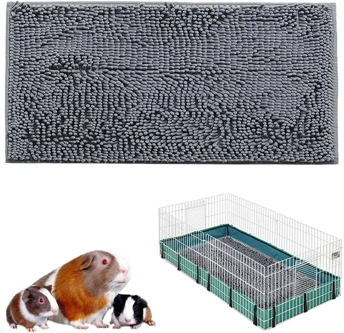 Miniatura 11 de Oncpcare Cama de Peluche Larga para Conejos, Liebres o Cobayas, Manta Cálida de Invierno para Conejos, Fundas Lavables y Reutilizables para Jaula