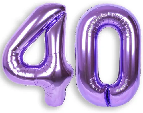 Miniatura 11 de Globo de número 0 de 40 pulgadas de RainbowQ Party, grande, color púrpura, para niños o niñas, números del 0 al 9, de papel de aluminio y Mylar