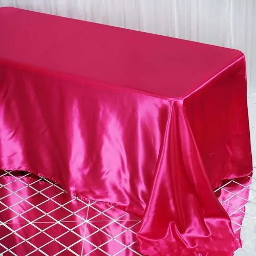 Miniatura 30 de Efavormart - Mantel rectangular de satén, 90 x 132 pulgadas, suave, oblongo, lavable, mantel decorativo de tela sedosa para bodas, fiestas, Plata