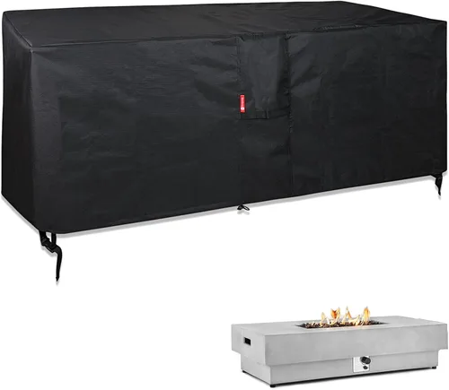 Miniatura 15 de SheeChung Cubierta cuadrada para hoguera de 30 pulgadas de largo x 30 pulgadas de ancho x 24 pulgadas de alto, resistente al agua 600D, cubierta