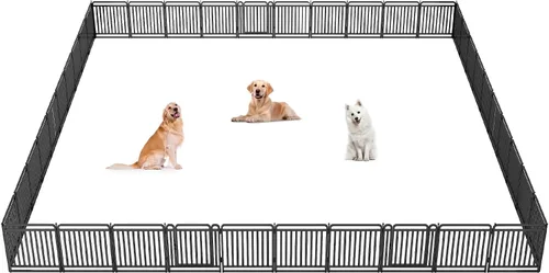 Miniatura 19 de Corralito para perros versión gruesa, vallas de 32 pulgadas para el patio, corral portátil para perros grandes, medianos y pequeños, parque