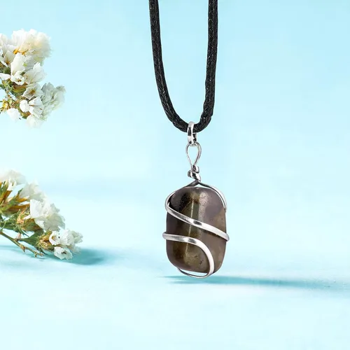 Miniatura 115 de PYOR Collar con colgante curativo de Reiki de cristal, gemas de buena suerte, prosperidad, riqueza, piedras preciosas naturales, collares de buena