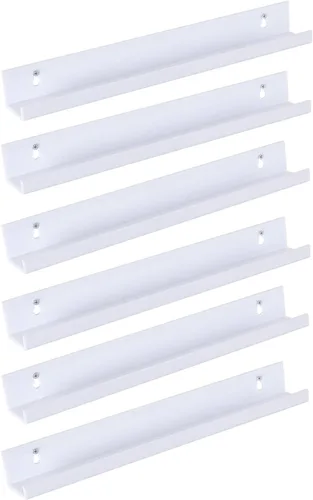 Miniatura 9 de Sooyee Paquete de 6 estantes flotantes invisibles de acrílico de 7 pulgadas para habitación de niños, estante de pared moderno para almacenamiento