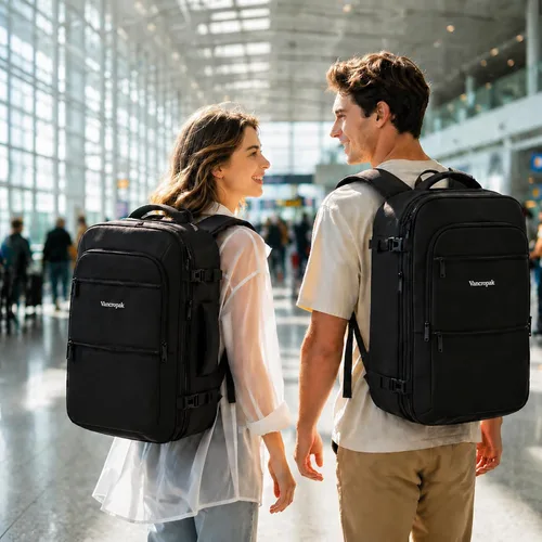 Miniatura 2 de Vancropak Mochila de mano, 10.5 gal de capacidad, expandible, extragrande, aprobada para viajar en avión, resiste el agua, maleta, ligera, fin