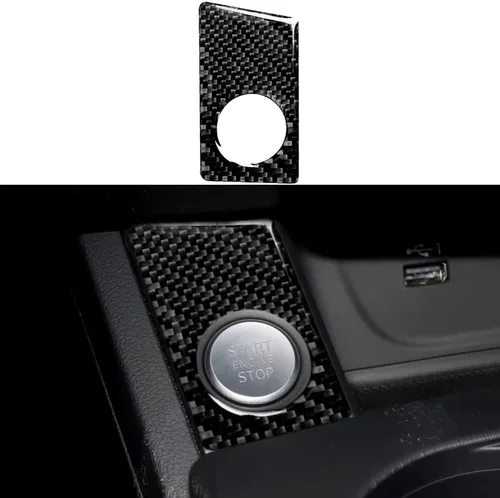Miniatura 32 de Blazeray Accesorios interiores de fibra de carbono, cubierta decorativa, ajuste adhesivo para Audi A4 B9 2017-2019 (cubierta de perilla central)
