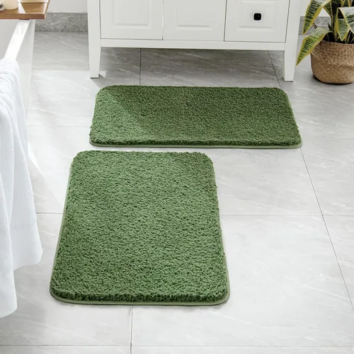 Miniatura 24 de MIULEE Juego de 2 alfombras de baño antideslizantes peludas extra gruesas y suaves, alfombrillas de baño de microfibra suave absorbente de agua