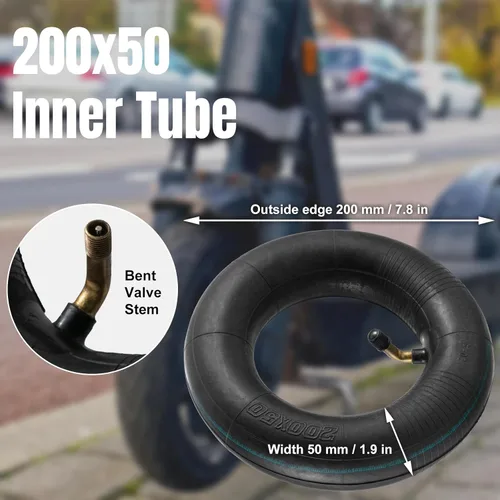 Miniatura 2 de Tubos interiores de 200x50, paquete de 2 tubos interiores de repuesto para scooter eléctrico de alta resistencia compatibles con Razor E100, E150