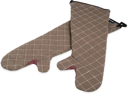 San Jamar 800FG24 BestGuard manoplas de horno comerciales de protección contra el calor de hasta 450 ° F (par), 24" de largo, color canela, 1 unidad
