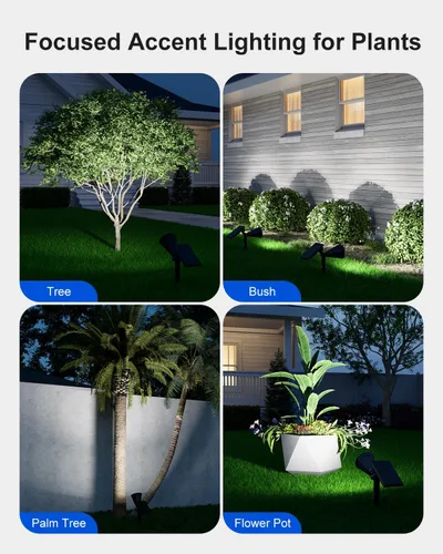 Miniatura 5 de FALOVE Focos Solares para Exteriores Impermeables para Bandera, Palmera, Poste, Letrero, Estatua, Buzón, Reflectores LED Brillantes para Exteriores