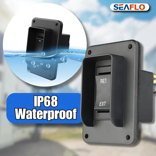 Miniatura 5 de SEAFLO Interruptor de balancín de potencia con interruptor de gato estabilizador, máximo 30 amperios, 12 V/24 V, extensión retráctil, arnés