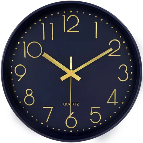 Miniatura 11 de Relojes de pared silenciosos que funcionan con pilas, 8 pulgadas, reloj de pared analógico con número de gran tamaño, esfera de reloj de vidrio