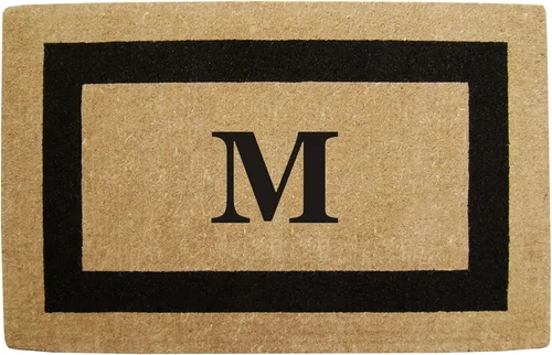 Miniatura 15 de Tapete de fibra de coco natural, para puerta de entrada, rectangular, resistente, para patio, atrapador de suciedad antideslizante, decoración