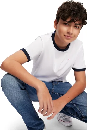 Miniatura 3 de Tommy Hilfiger Camiseta de manga corta con cuello redondo para niño, Blanco
