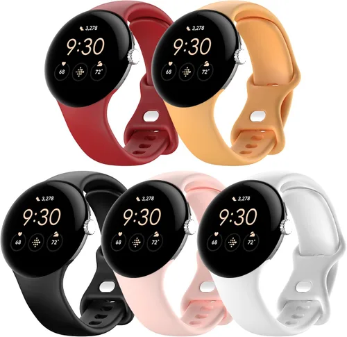 Miniatura 11 de Paquete de 5 bandas de reloj compatibles con Google Pixel 2/Pixel 3/Pixel 4 de 41mm para mujeres y hombres, correa de reemplazo deportiva duradera