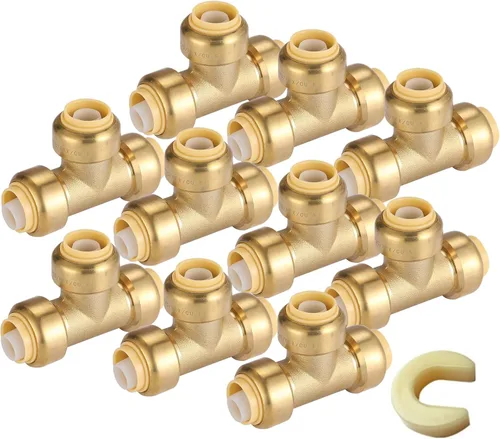 Miniatura 12 de Paquete de 12 acoplamientos rectos Pushfit de 1/2 pulgada, acoplamiento a presión de latón PEX con clip de desconexión, accesorios de plomería a