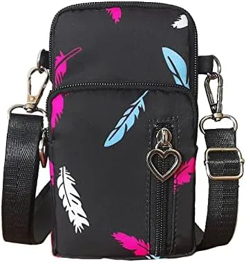 Miniatura 7 de Bolso bandolera Oxford con cremallera para teléfono celular para Samsung Galaxy S24+ S23 FE S23 S22 S21 S20 FE S10e A01 A54 Rosado