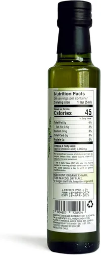 Miniatura 4 de Seeds of Wellness - Aceite de semilla de chía orgánico, bio nutrientes esenciales, ácidos grasos Omega-3 ALA a base de plantas, prensado en frío