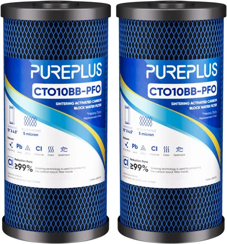 Miniatura 19 de Cartucho de repuesto para filtro de agua de carbón activado de cáscara de coco para toda la casa de 10" x 4.5" - Compatible con WFHDC8001, CB-BB-10
