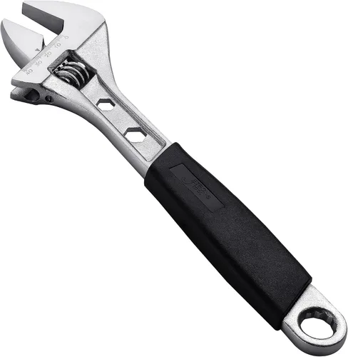 Miniatura 6 de Jetech Llave ajustable de 8 pulgadas con mango de agarre suave, llave de palanca de cambios profesional, apertura de gran calibre, acero al cromo