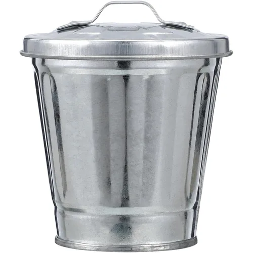 SOLUSTRE 1 mini bote de basura de metal con tapa, plateado, 3.54 L, portátil, ligero, cuadrado, baño, hogar, exterior