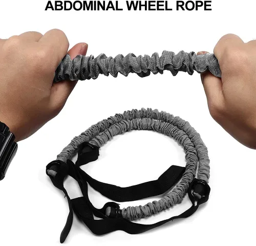 Miniatura 4 de 2 bandas elásticas de ejercicio para rueda abdominal de 19.7 pulgadas, cuerdas de rodillo abdominal, cuerdas de resistencia al ejercicio, correas