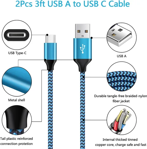 Miniatura 7 de Cargador de teléfono rápido 3.0 para Google Pixel 9a, 9, 9 Pro XL Fold, Samsung Galaxy A56 A36 A26 A16 A55 A35 A15 A53 5G A71 A51 A52 A42 A32 A12