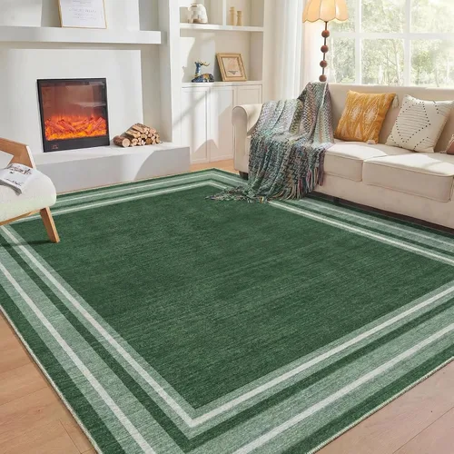 Miniatura 17 de OPPODREAM Alfombras suaves, pequeñas y lavables con parte trasera antideslizante, alfombra de cachemira sintética de pelo bajo, 2 x 3 pies, azul