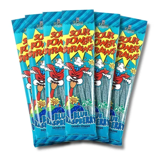 Miniatura 28 de Sour Power Premium Sorbetes de caramelo surtidos – Los caramelos de pajitas agrias originales desde 1985 – 50 g (Paquete de 6) – Vegano,