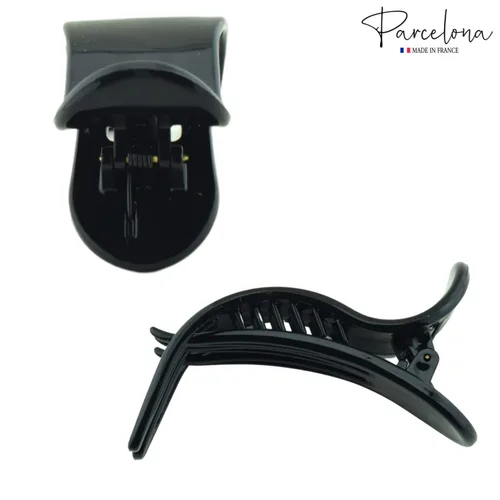 Miniatura 2 de Parcelona French Simply Bear Paw - Pinza para el cabello de yoga de 3 pulgadas, color negro, mediana, para mujeres y niñas, fabricada en Francia