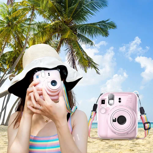 Miniatura 7 de MUZIRI KINOKOO Funda transparente compatible con cámara Instax Mini 12, funda rígida de PVC transparente para Fuji Instax Mini 12 con bolsillo