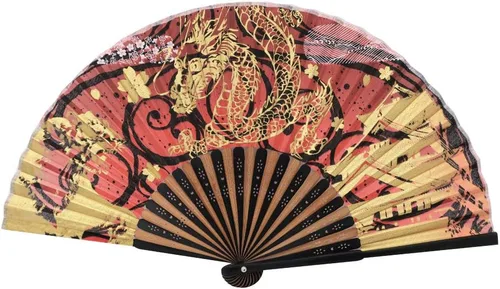 Terra Distribution Abanico Plegable [Importación de Japón] Abanicos de Mano para Mujer Plegables, Abanico Japonés, Diseño Único, Bambú Hecho a Mano,