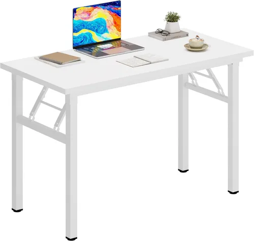Miniatura 33 de DlandHome - Mesa plegable para computadora de 47 pulgadas, escritorio portátil, mesa de actividades, mesa de conferencias, escritorio de oficina