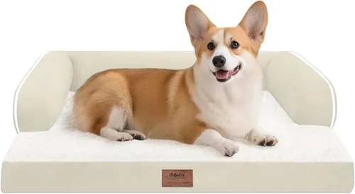 Miniatura 57 de Cama ortopédica impermeable para perros pequeños, cama para perros de tamaño mediano, cómoda cama para mascotas y gatos con lados, funda extraíble