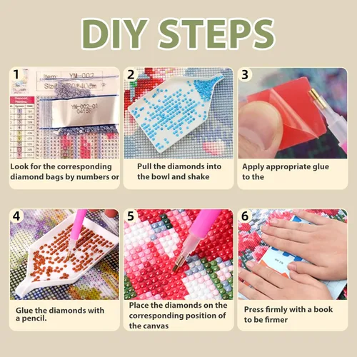 Miniatura 9 de Aestalrcus Kits de arte de diamantes de flores para adultos, kits de pintura de diamantes de flores para adultos, pinturas de diamantes redondos