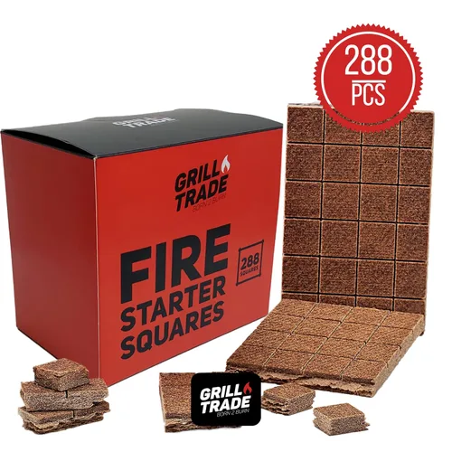 Miniatura 6 de Grill Trade Arrancadores de fuego para estufa de leña, chimenea, fogatas, parrilla, hoguera, barbacoa, 288 piezas cuadrados de inicio