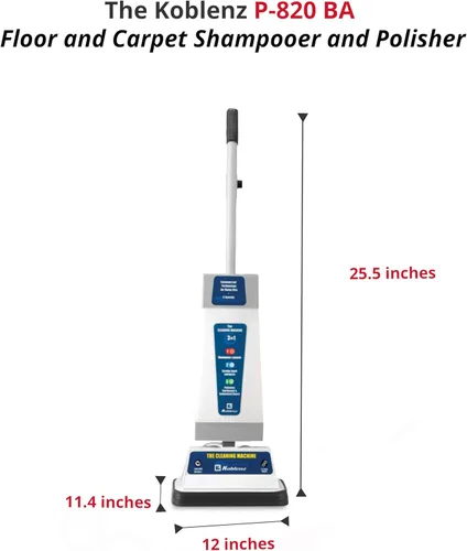 Miniatura 2 de Koblenz P-820 BA Champú de alfombras y pulidor de pisos, máquina de limpieza de pisos, 3 velocidades, cepillos de fregar, almohadillas de pulido