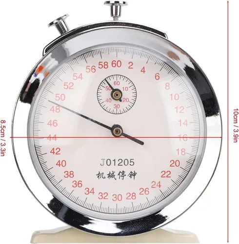 Miniatura 6 de Cronómetro mecánico Dial redondo 0.2s 60 Segundo Deportes Contador Temporizador para Experimentos Físicos Correr Ciclismo J01205