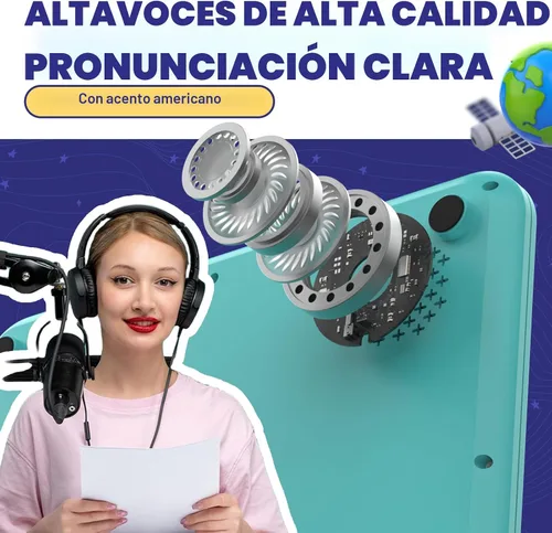 Miniatura 5 de HOMESTEC Astro Pad, juguetes de aprendizaje interactivos para niños de 3 4 5 6 años, tableta educativa de terapia del habla para niños, incluye