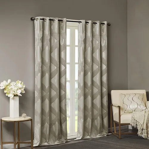 Miniatura 2 de Sun Smart Bentley - Cortinas opacas para ventana, jacquard de punto Ogee, decoración de sala de estar, aislamiento térmico, bloqueo de luz