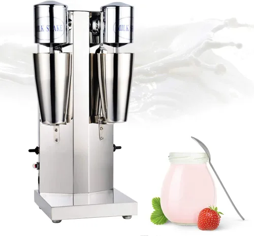 Máquina eléctrica de batido de leche, mezclador de batido de doble cabezal de acero inoxidable, batidora de batido de helado comercial, mezclador de