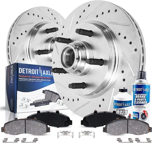 Miniatura 33 de Detroit Axle - Kit de freno trasero para Honda Civic CRX Prelude Acura Integra Rotores de freno perforados y ranurados Pastillas de freno