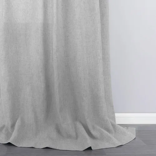 Miniatura 73 de KOUFALL Juego de 2 cortinas de puerta francesa, cortinas de lino para puerta/ventana, cortina transparente boho para cristal lateral delantero
