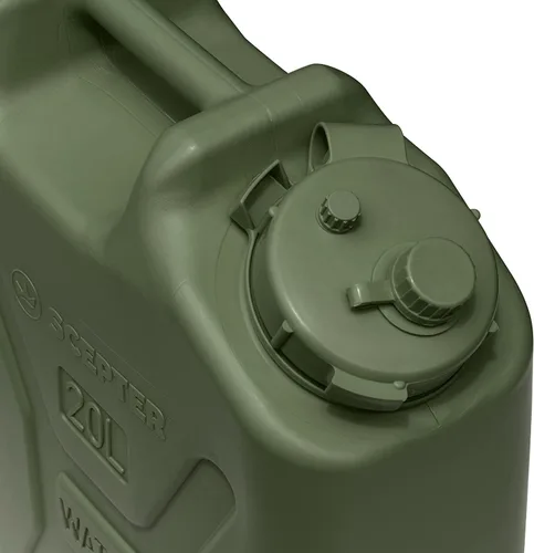 Miniatura 8 de Scepter Paquete de 10 recipientes de agua portátiles de estilo militar para acampar y al aire libre, 5 galones, color verde, dispensador de bebidas